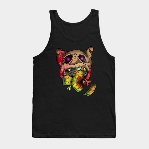 Graffiti style Cash Kitty gangster cat Tank Top by Trendy Black Sheep